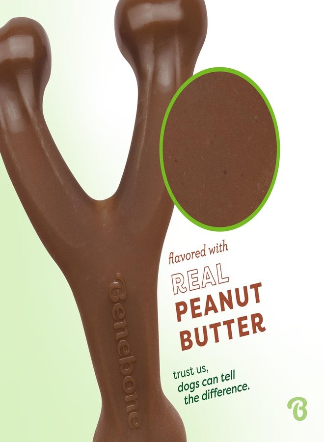 Benebone Wishbone Durable Dog Chew Toy for Aggressive Chewers, Real Peanut, Made in USA, Large - Image 2